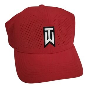 Nike Tiger Woods TW Collection Perforated Golf Hat Red Adjustable Cap